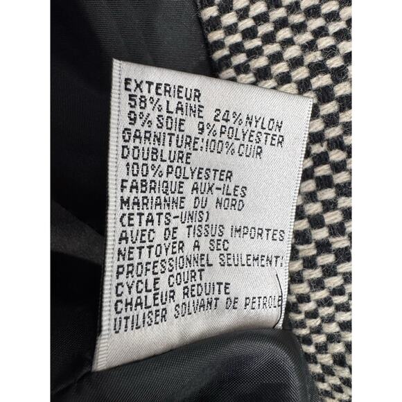 Talbots Black Check Blazer Italian Fabric Wool Silk Blend Tweed Women’s Size 18 - Picture 6 of 7